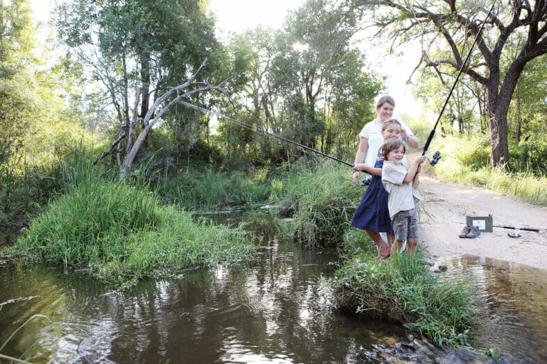 Londolozi Game Reserve Children and Family on Safari Fishing Activity