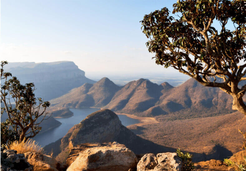 Mountains and lakes in South Africa